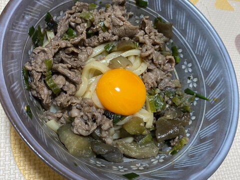 牛肉とナスの油そば風うどん